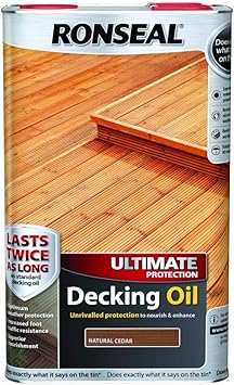 Ronseal Ultimate Protection Decking Oil 5l Natural Cedar Amazon Co Uk Diy Tools