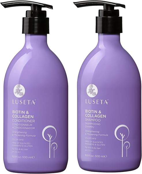 Luseta Biotin & Collagen Shampoo and Conditioner Set for Thinning Hair…
