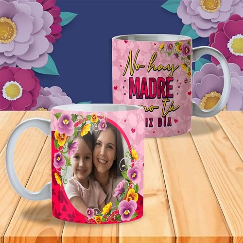 Taza de café personalizada para mama. Regalo único e ideal para el día de las madres. (Feliz dia a la mejor 08)