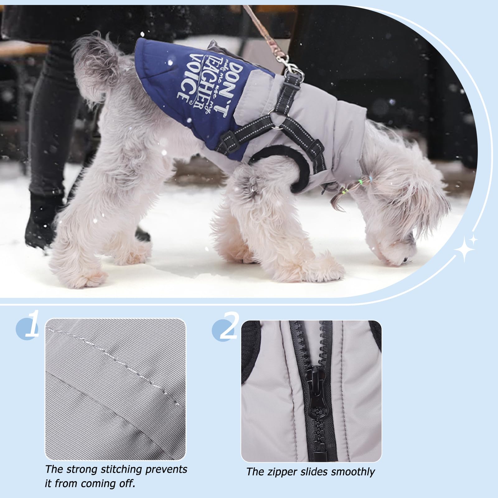 Warmer Hunde-Wintermantel, Fleece-Jacke mit Reißverschluss, winddicht, weich, für kaltes Wetter, mit Doppel-D-Ring-Leine und reflektierenden Streifen für kleine Haustiere (Braun, XL)