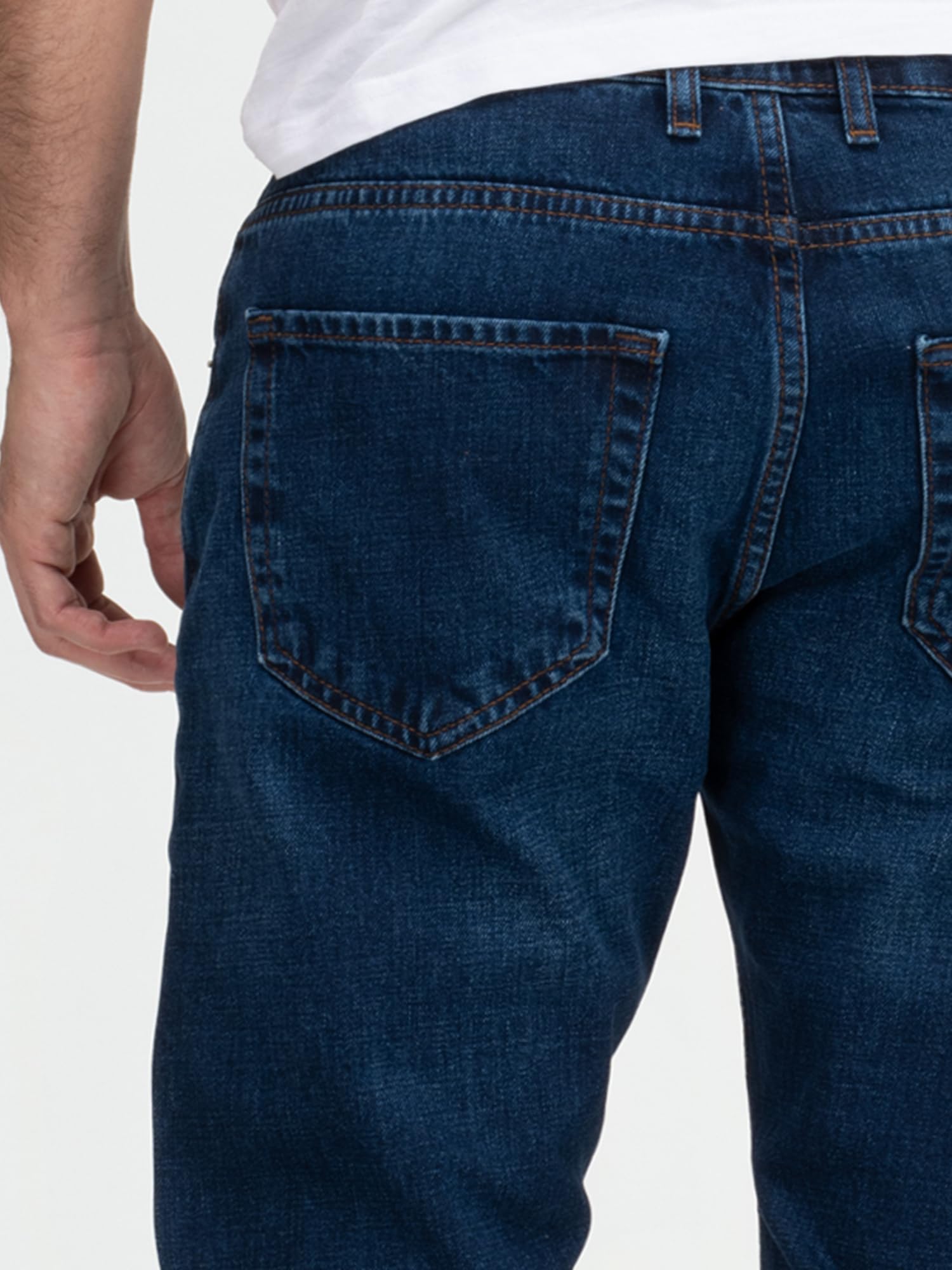 Lorenzo Loren Jeans da uomo effetto usato, con vestibilità regolare, larghezza da 72-112 cm e lunghezza da 76-97 cm