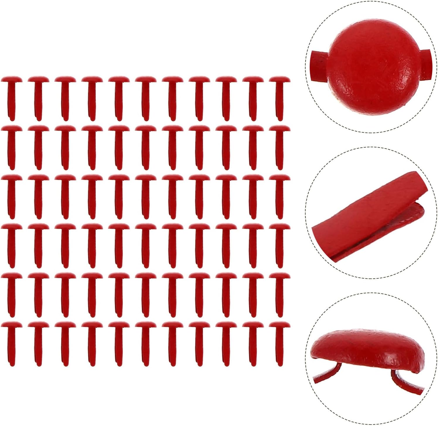 ARTSEWPLY 200Pcs Mini Metal Brads DIY Craft Fasteners Colored Two-Prong Nails for Scrapbooking Paper Projects and Handmade Supplies Red