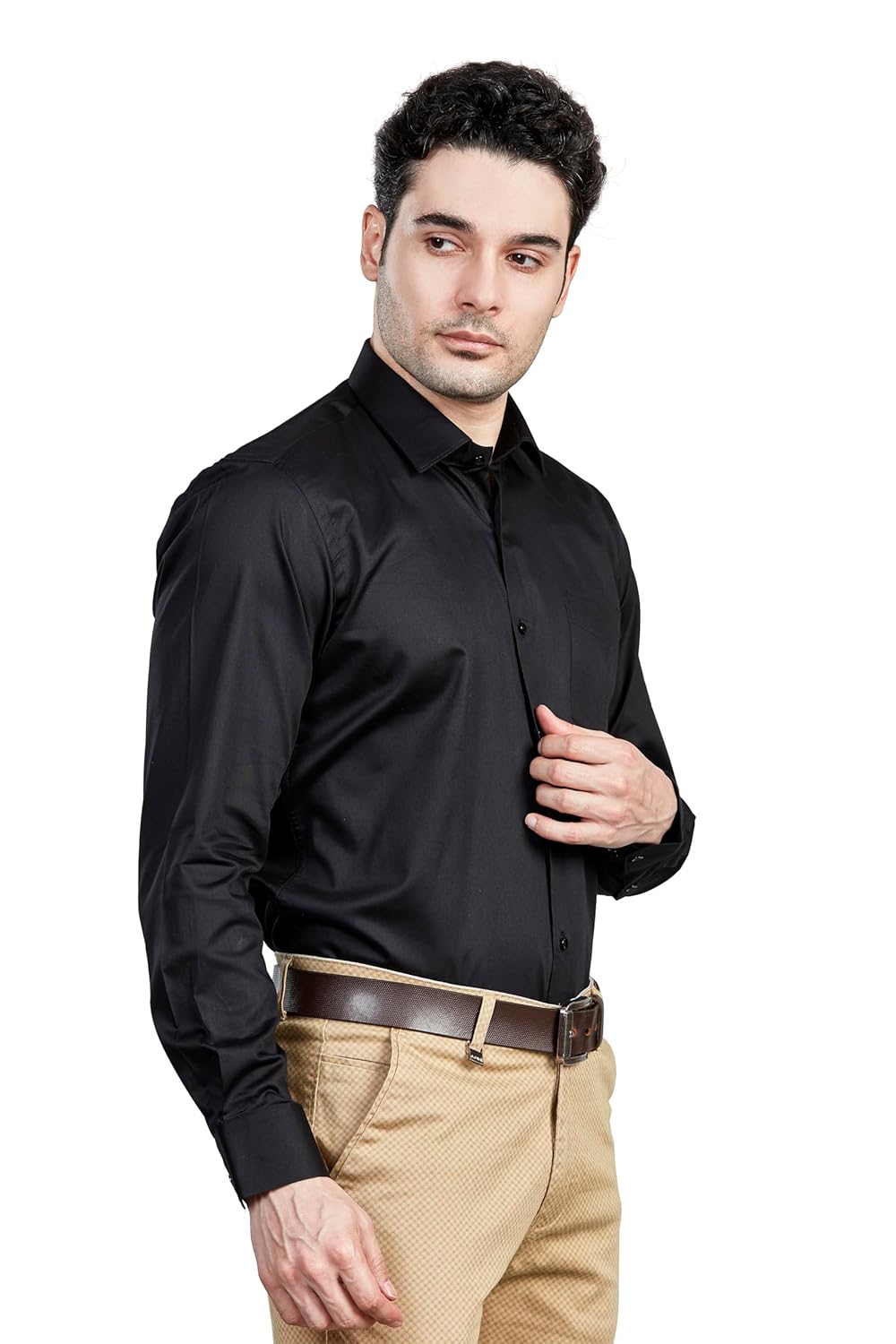 Men’s Solid Formal Shirt | Regular Fit |100% Pure Cotton Satin | Classic Collar | Full Sleave