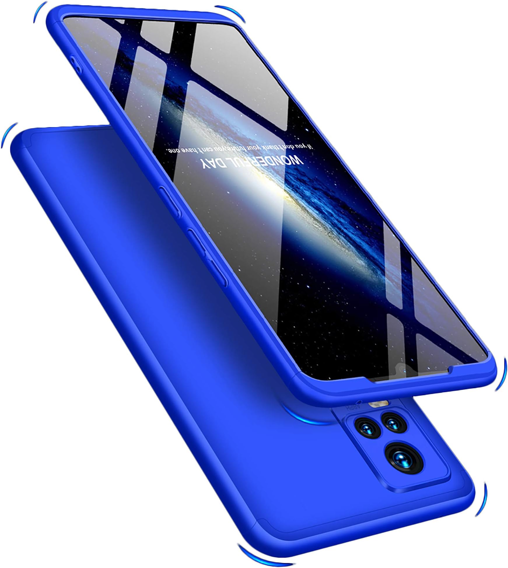 KAPA Back Cover For Vivo V20 ( Poly Carbonate|Blue )