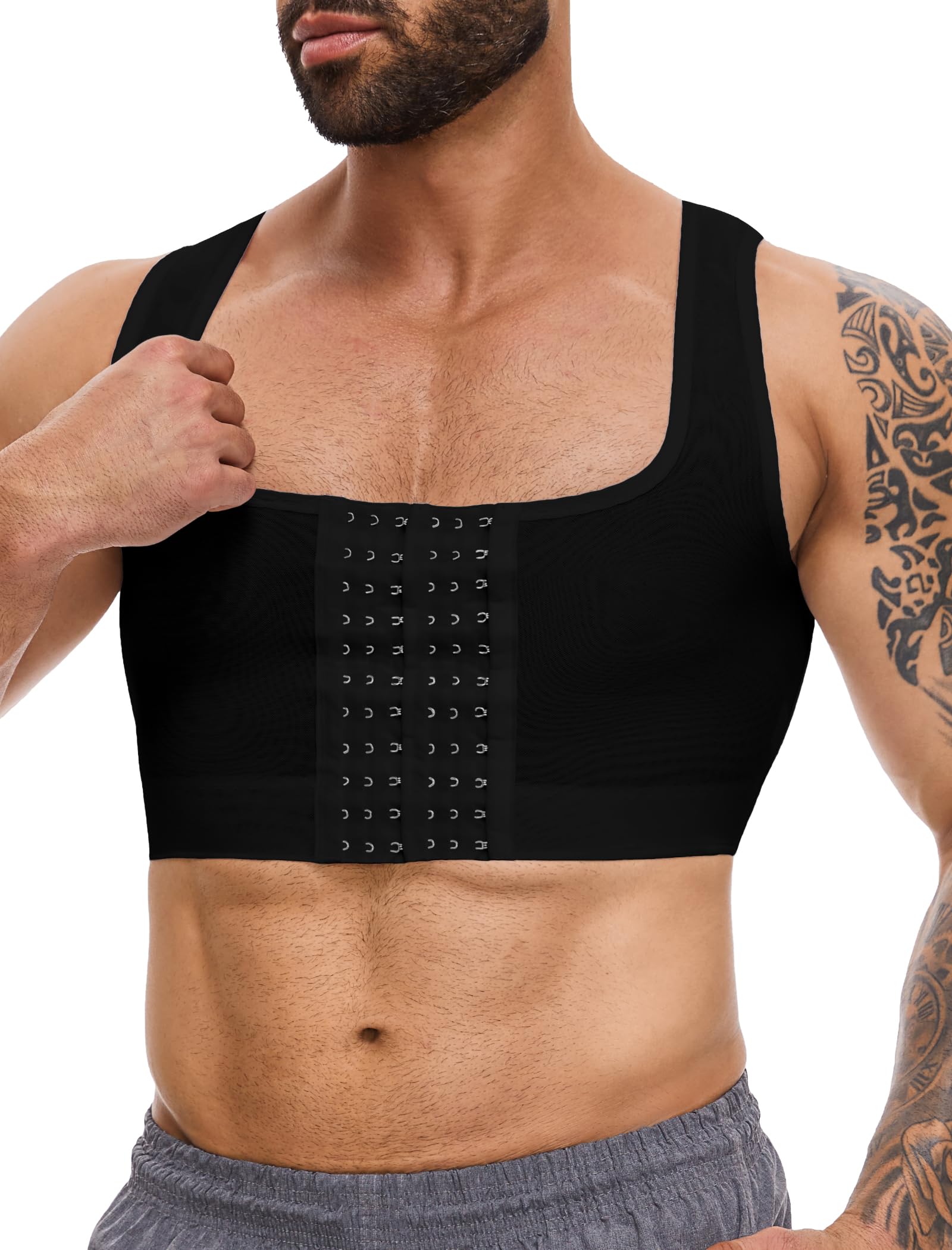 MISS MOLY Shapewear Corset de compression sans manches pour homme - Élastique - Body gainant - Gilet gainant