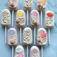 Vista 5 de Moldes de silicona para labios de chocolate, 5 unidades, cuentas semicirculares en forma de corazón, rosas pequeñas, molde de fondant