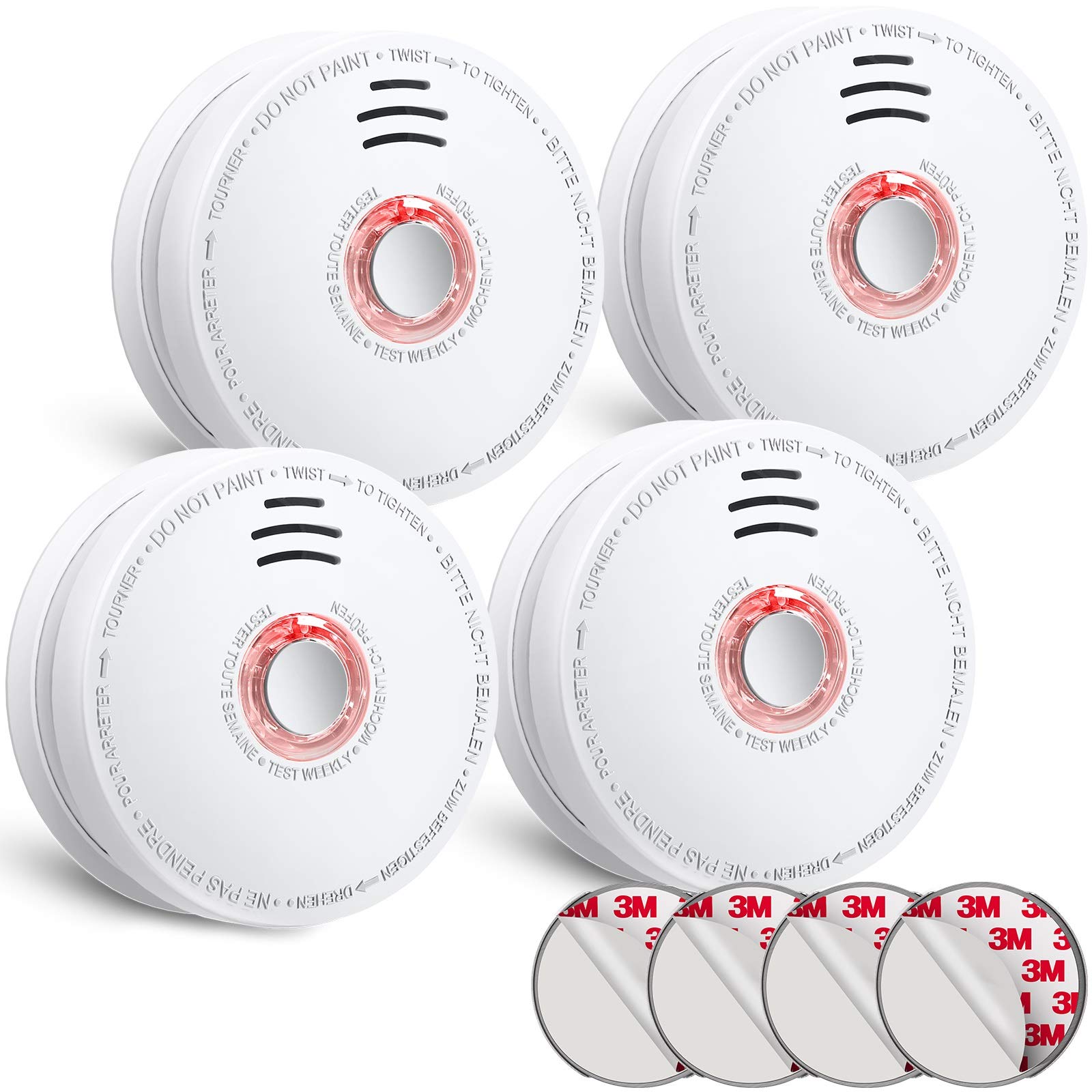 SITERLINK Smoke Detectors Battery Operated, Smoke Alarm with Test-Silence Button, Photoelectric Sensor Fire Alarms Smoke D...