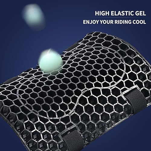 Miniatura 6 de Cojín plegable para asiento de motocicleta de pasajero, gel de alta elasticidad 3D panal cómodo transpirable absorción de golpes para asiento de