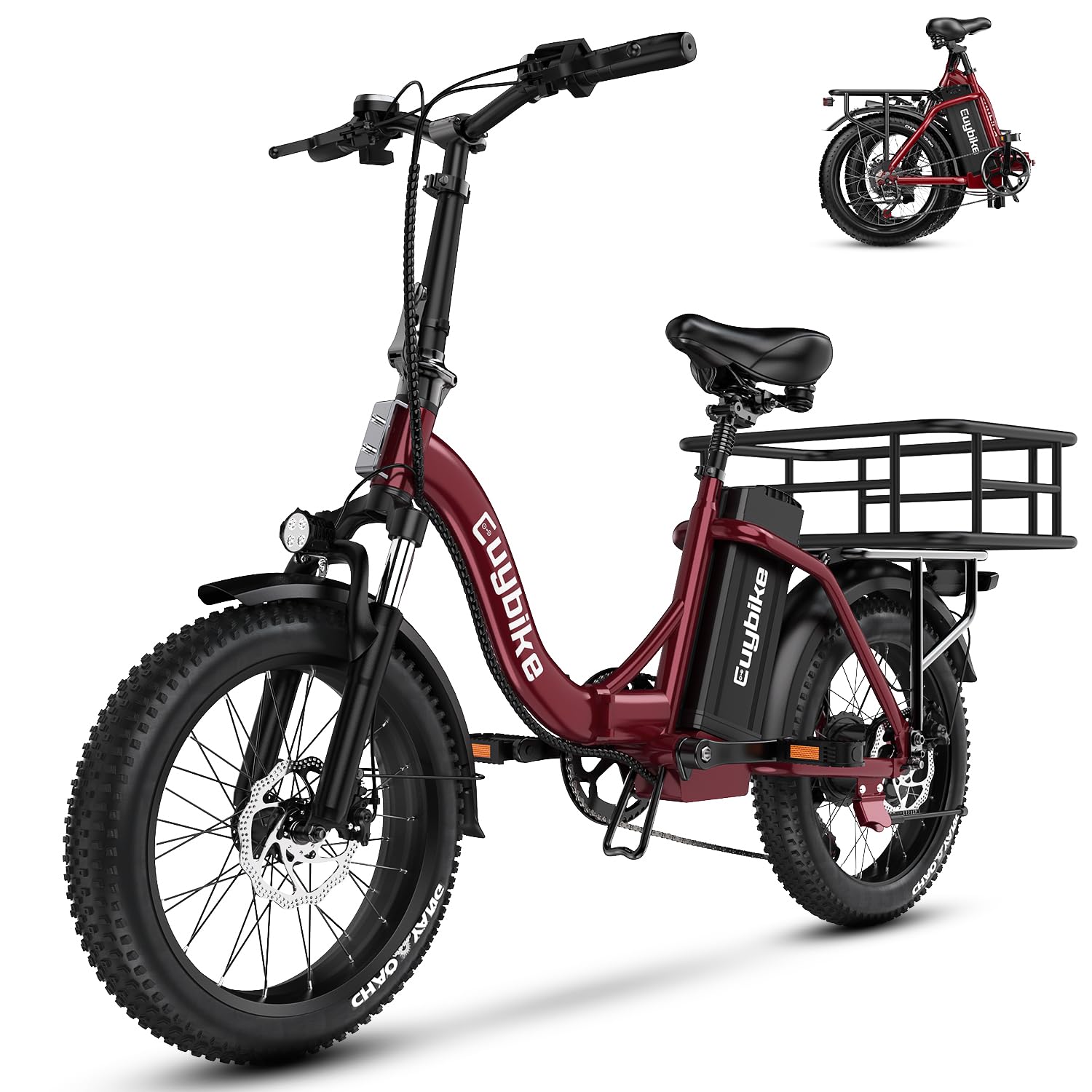 1000W Foldable Electric Bike,48V 20AH Removable Battery Ebike,80 Miles Max Range Electric Bike for Adults,20"x3" Fat Tire Folding Ebike,Adult Electric Bicycle for Commute Mountain Sport