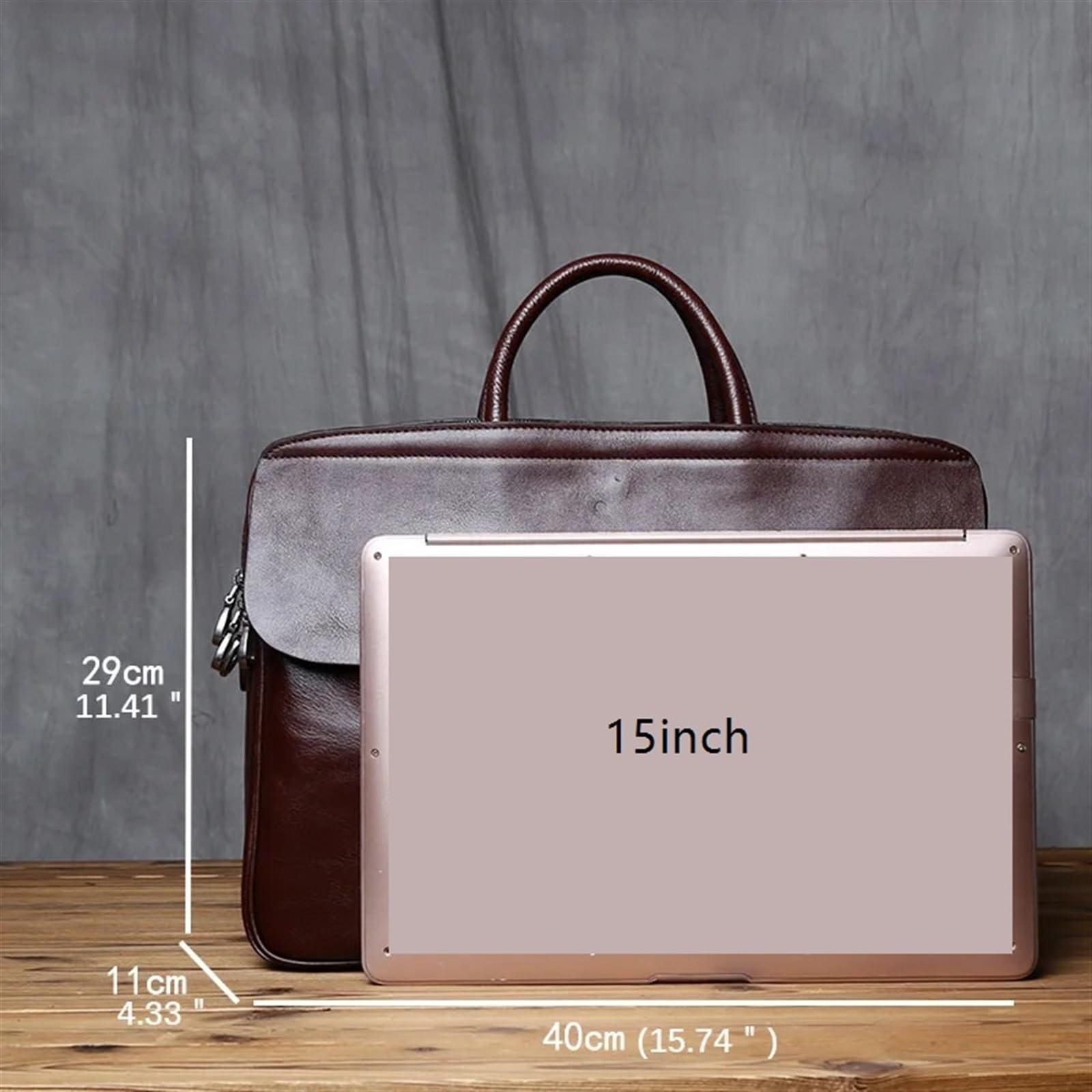 Borsa Per Pc Portatile Valigetta da uomo in pelle Borsa in di vacchetta naturale a tracolla grande capacità for computer casual