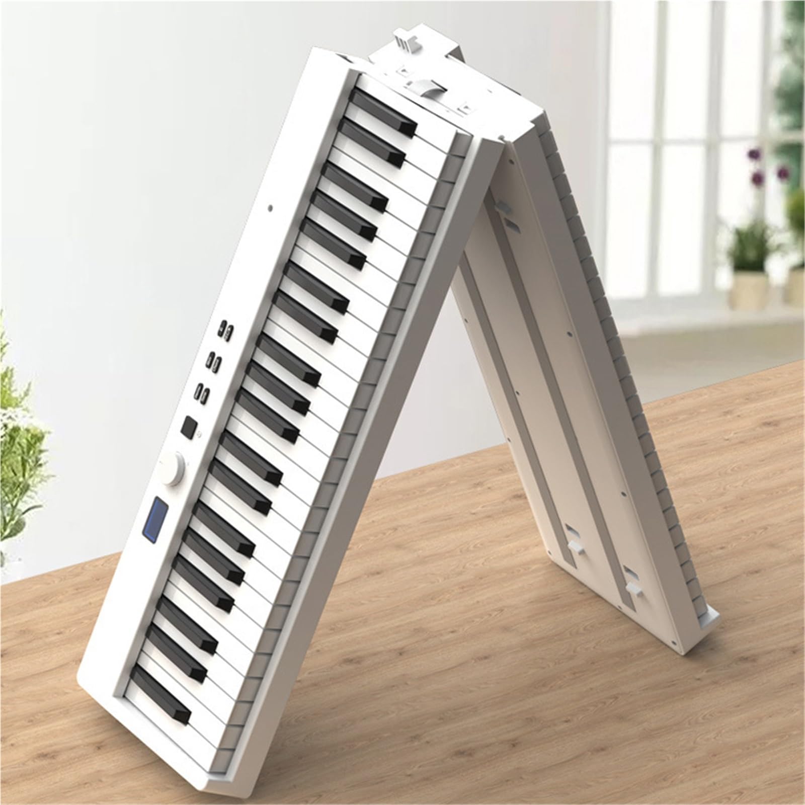 Tastiera Digitale Per Principianti Pianoforte Elettronico Pieghevole Portatile A 88 Tasti Pianoforte Elettronico Professionale Per La Casa Strumento Musicale(White)