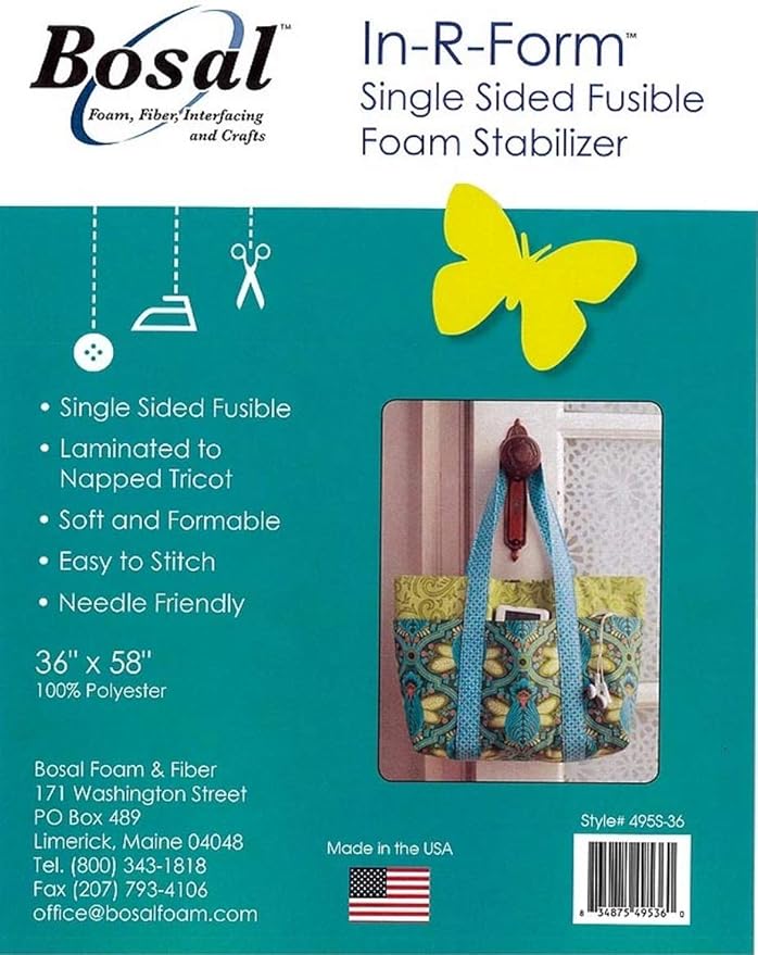 Bosal Single Sided Fusible Foam Stabilizer, Polyester, White, 30.5 x 6.4 x 25.4 cm Amazon.co