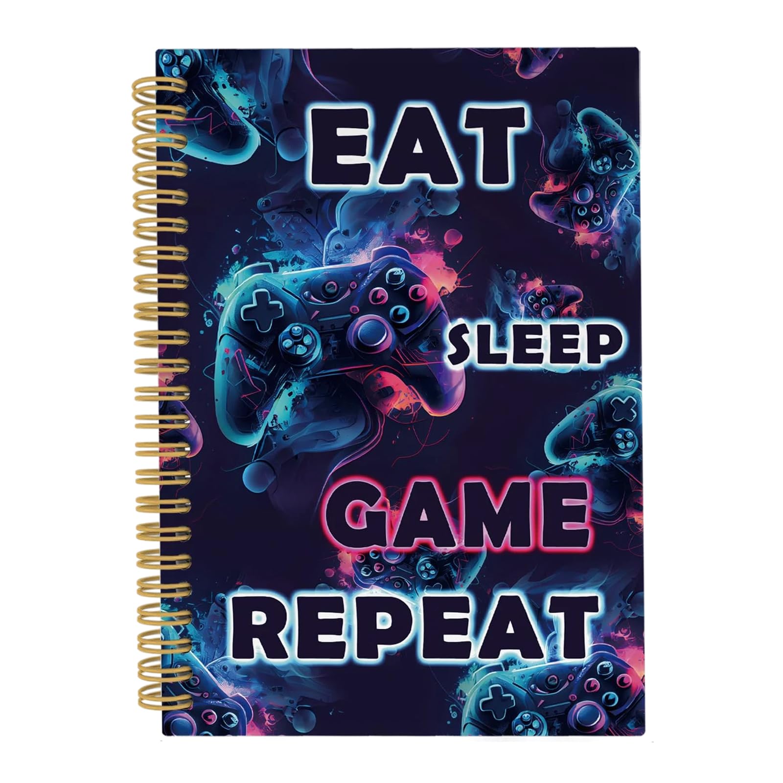Gaming Boys Notebook, Cool Gaming Spiral Notebook with Controller Pattern, 40 Sheet/80 Pages A5 Rule Kids Journal for Boys Gamer Game Enthusiasts, Game Gift for Writing & Planning, 8 x 6 Inch