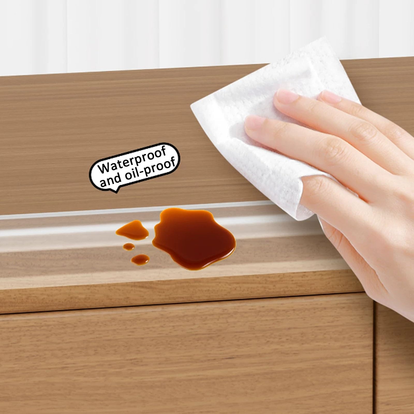Tira Protectora de Bordes Transparente, Protectores para Muebles, Esquineros de Silicona Suave Y Gruesa para Paredes de Garaje Y Estanterías(2M/6.6FT)