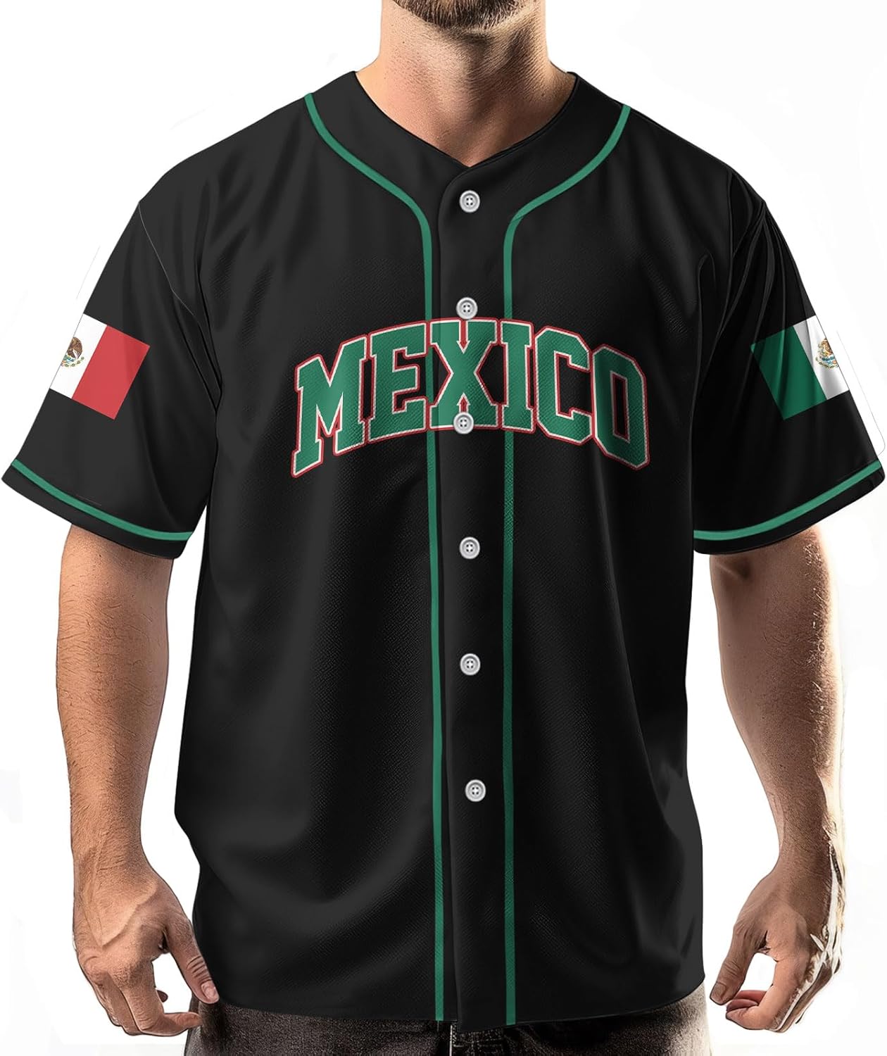 Men's Classic Baseball Jersey - Short Sleeve Button Down Hip-Hop Streetwear Shirt - Lightweight Breathable Mesh Fabric