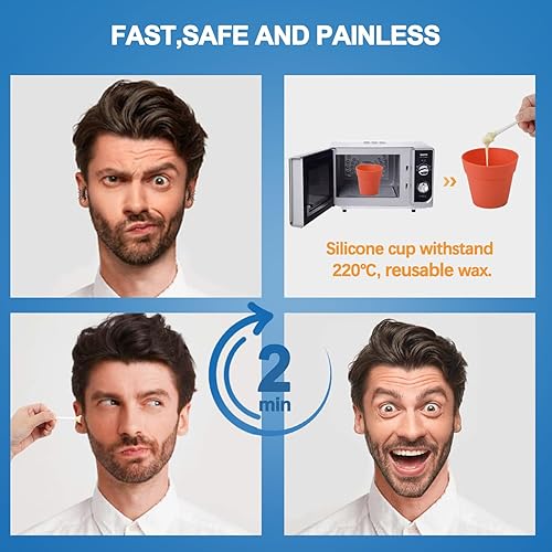 Miniatura 70 de Kit de cera nasal de CoFashion - 1.76 oz de cera para depilación, 20 aplicadores (hasta 20 usos), 10 vasos de papel para depilación de nariz y orejas