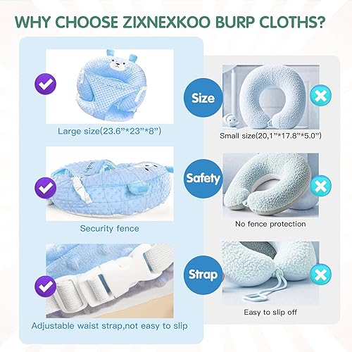 Miniatura 5 de Almohadas multifuncionales 3 en 1 para lactancia materna, almohada de lactancia para bebés con diseño inclinado, almohada de reflujo para bebé,