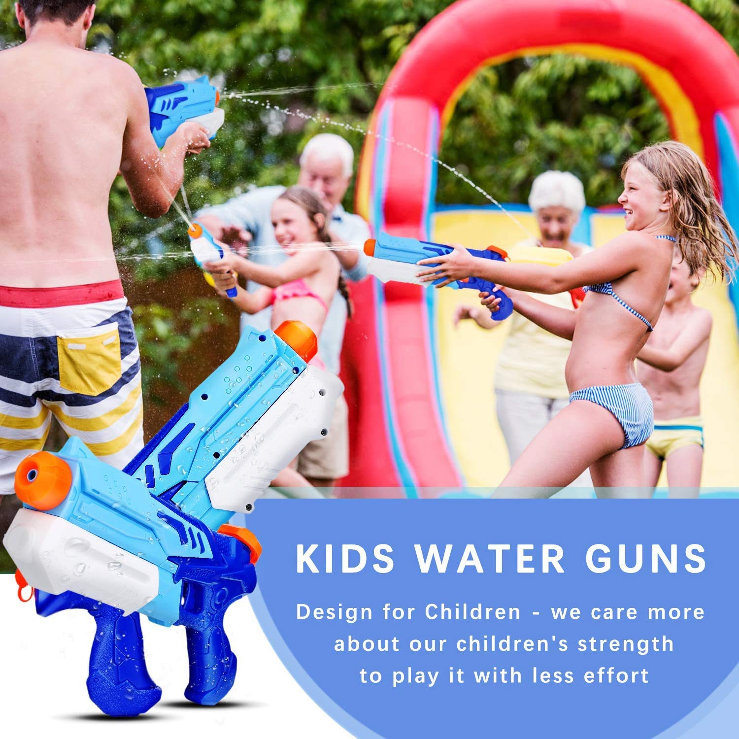 Buy Ucradle Water Gun for Kids 2 Pack Water Pistol 300ML Big Water Gun with 9 Meters Range