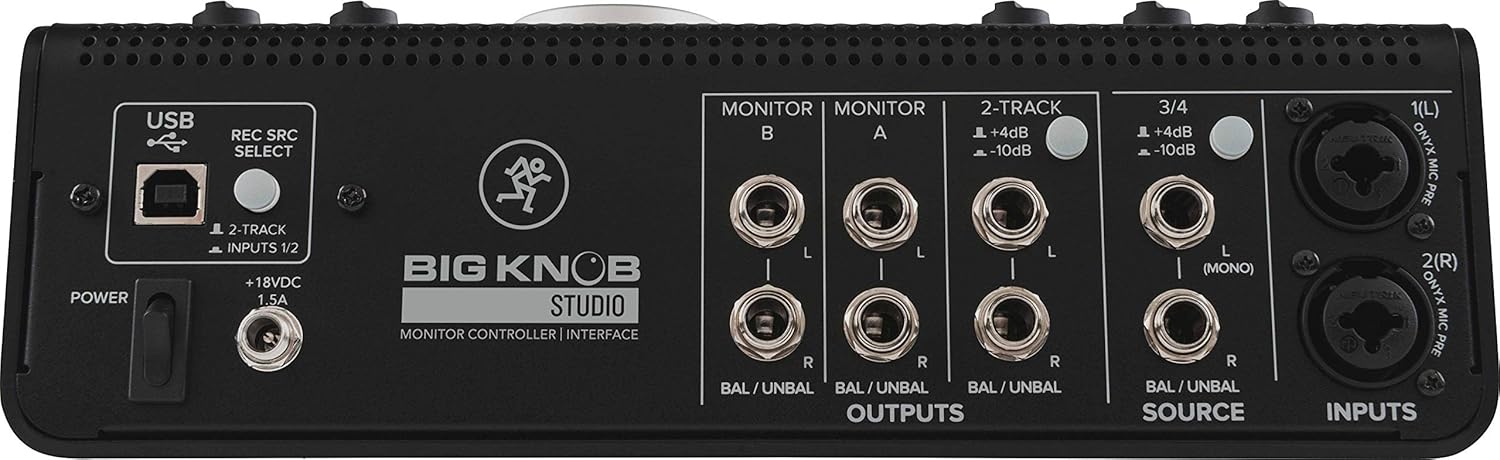 Mackie Big Knob Studio 3x2 Studio Monitor Controller/Interface Bundle with XLR-to-1/4" Cable and Austin Bazaar Polishing Cloth