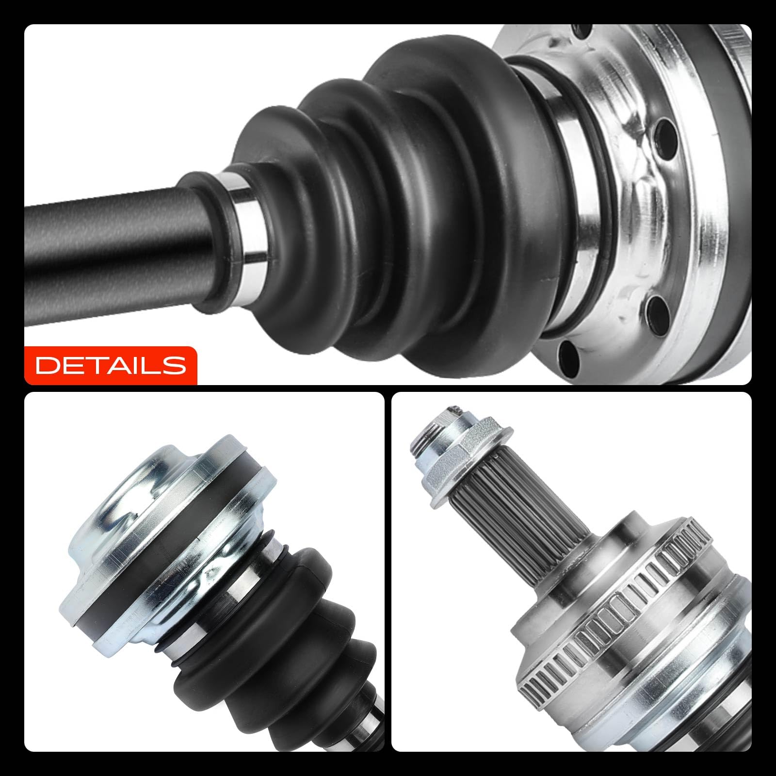 Frankberg Eje motriz Eje de transmisión Caja de cambios manual Eje trasero Izquierda con ABS-Ring Compatible con Serie 3 Cabriolet E46 M3 Z4 Cupé E86 M Replace# 33202229727