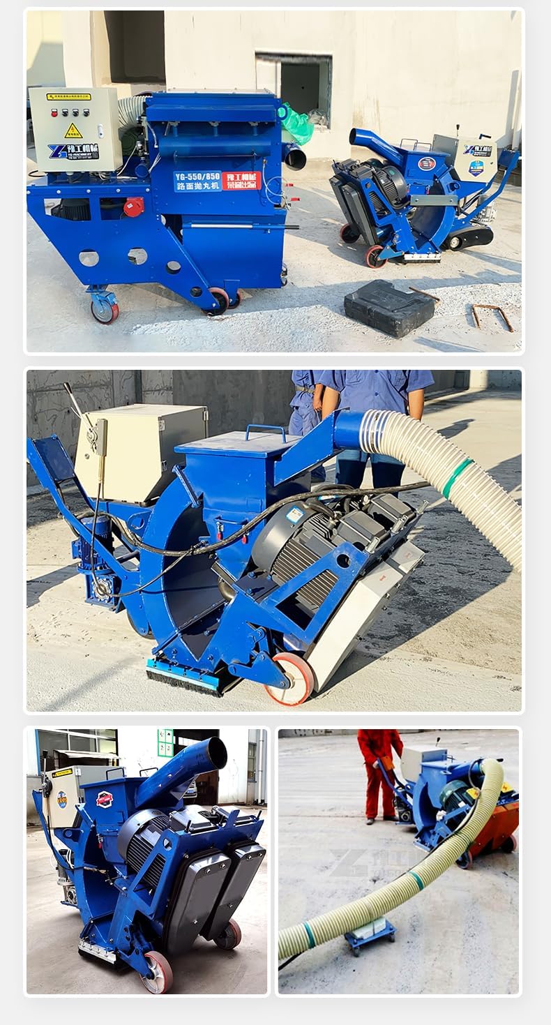Electric Road Shot Blasting Machine, Dust Collection Pavement Surface Preparation Shot Blaster, Urban Concrete Road Maintenance Equipment