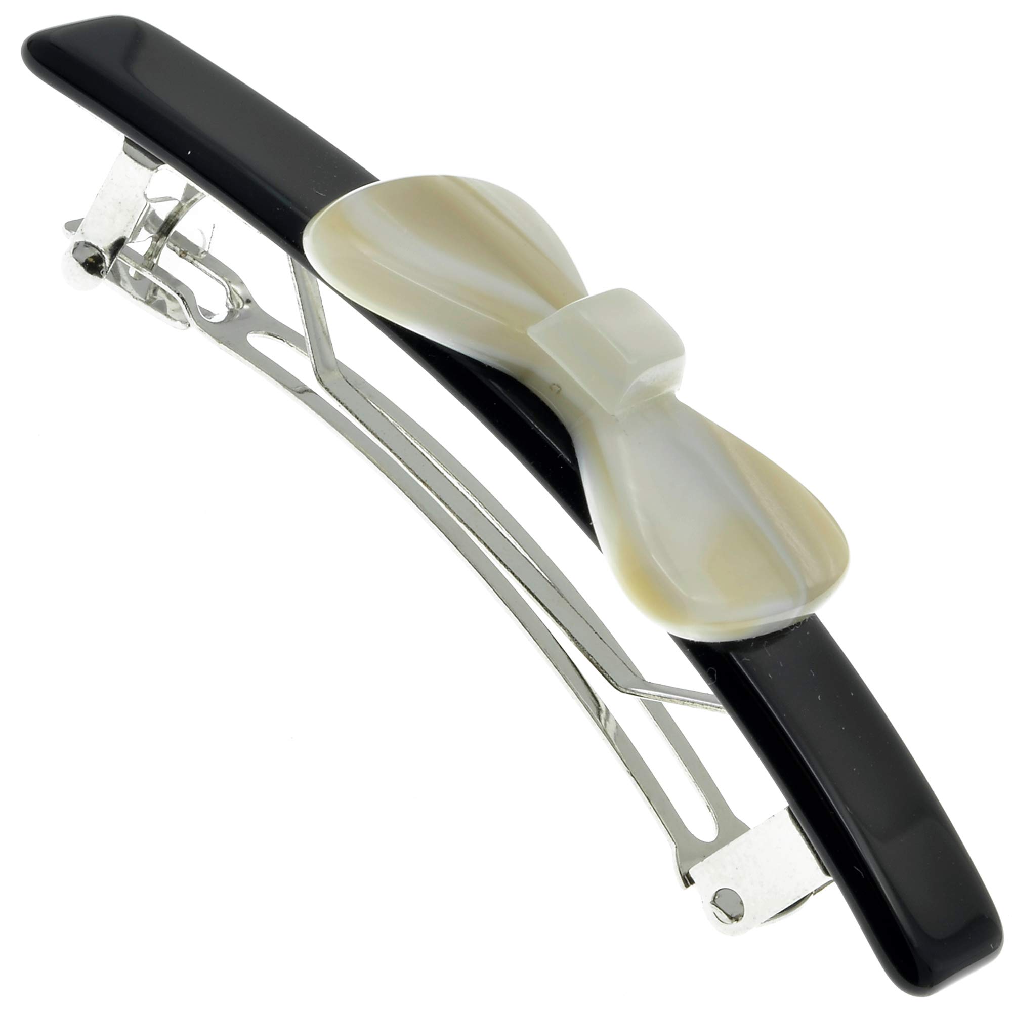 French Hair Barrette Clip Handmade Black White Strong Hold No Slip Durable Amazon.com : Camila Paris CP3358 French Hair Barrette Clip  main image 3