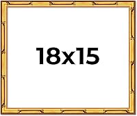 Vista 296 de Poster Palooza Marco de madera maciza de bambú dorado de 12 x 8 pulgadas con acrílico UV, respaldo de tablero de espuma y accesorios para colgar