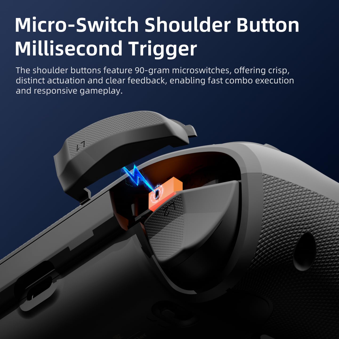 AceGamer Controller wireless Hypershadow 2.4G per PS4/PC/Switch/iOS/Android/Steam Deck, joystick TMR, grilletto istantaneo, pulsanti meccanici, 4 pulsanti macro posteriori, turbo, giroscopio a 6 assi
