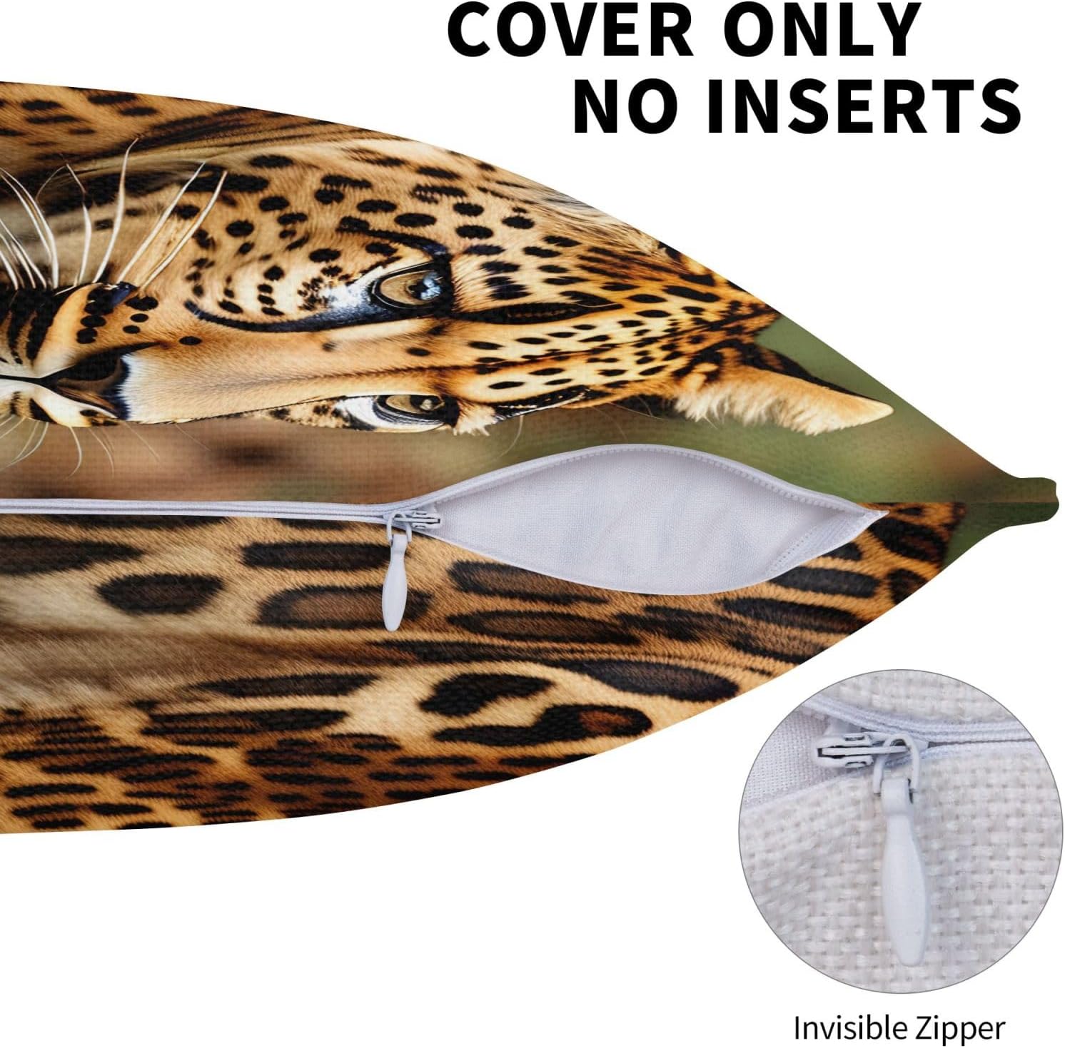 Leopards Pattern Imitation Linen Pillowcase -2 Sets, Fashionable Home Decoration, Used for Sofas, Gardens, beds
