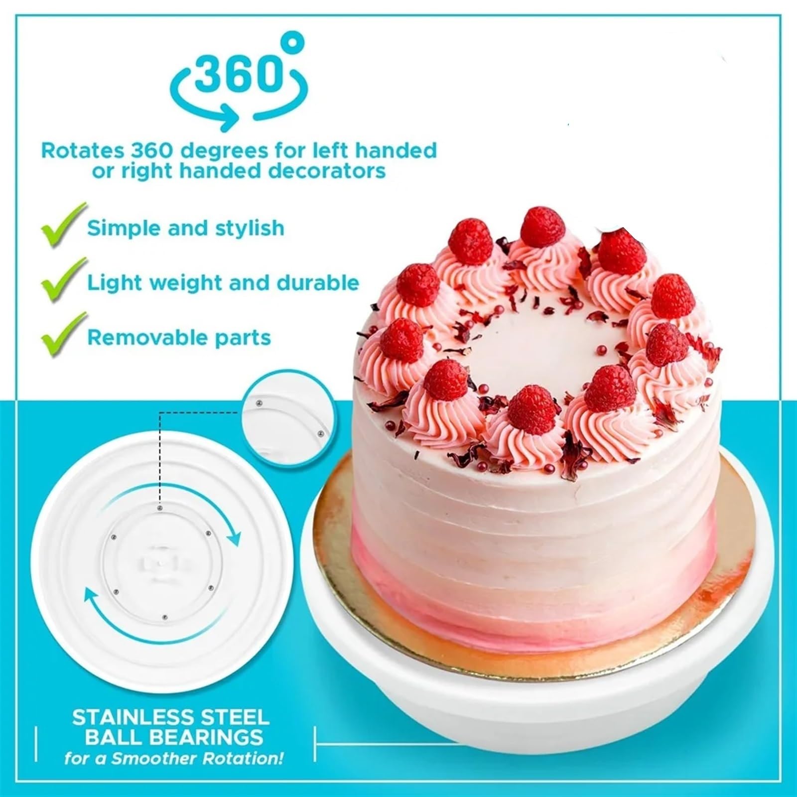 Plateau tournant à gâteau en alliage