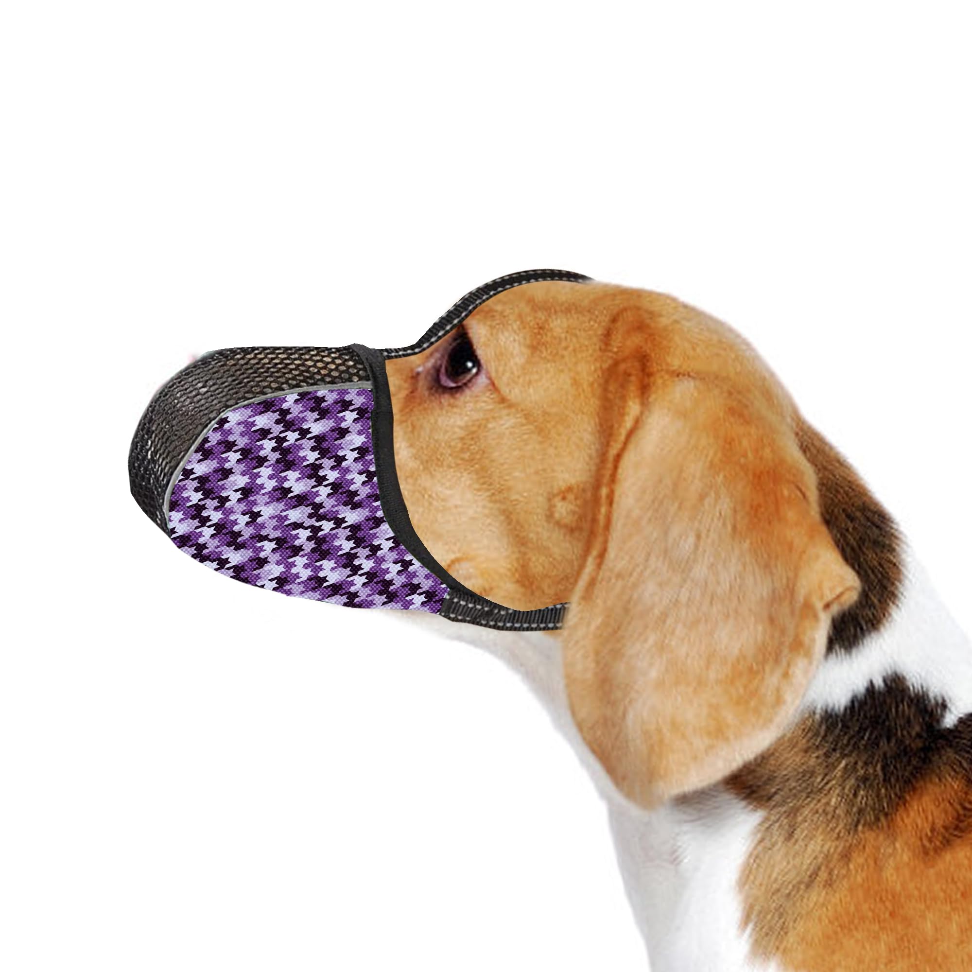 JOYPAWS Dog Muzzle Medium Sized Dogs Anti Bite Bark Soft Air Mesh Muzzles Reflective Ajustable Dog Mouth Guard Cover for Grooming Scavenging Purple M