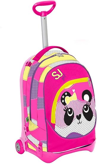 Seven S.P.A. Trolley Jack Junior - SJ Animals - Giallo Rosa - 28 LT  SGANCIABILE e Lavabile - Scuola e Viaggio : Valigeria