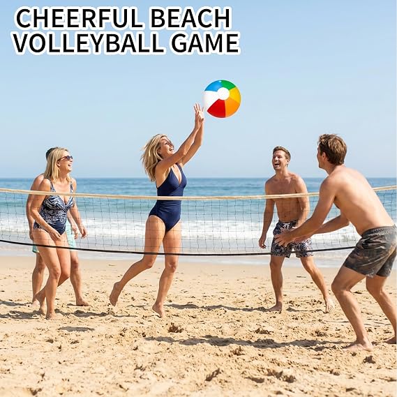 3 PCS Inflatable Beach Balls, 11 Inch Football Basketball Beach Ball Design, Beach Balls for Pool Games, Summer Party, Beach Recreation and Other Outdoor Entertainment