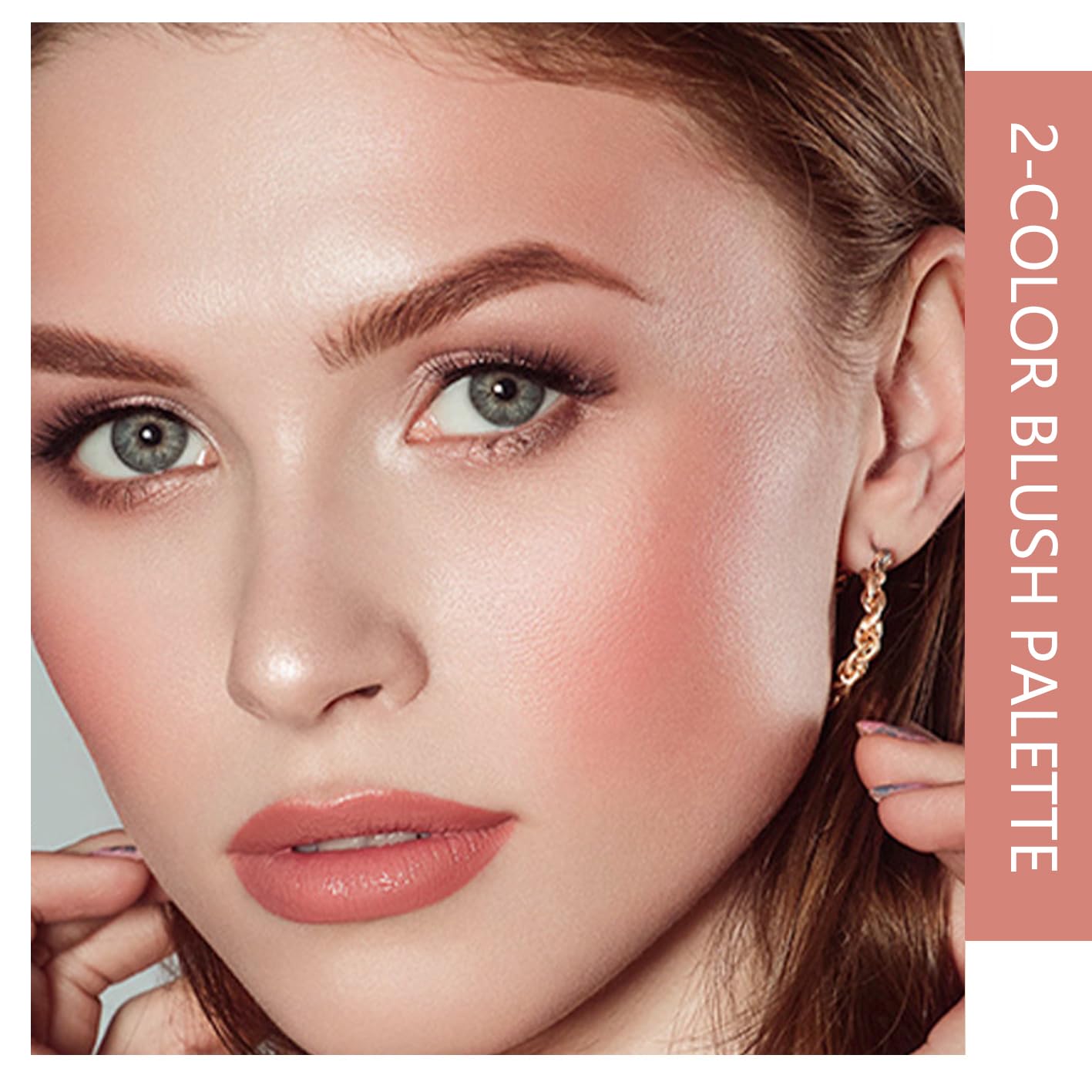 Soft Blush Makeup Powder Palette with Mirror & Brush, Matte & Shimmer Formula for Natural-Looking, Weightless & Long-Lasting Cheek Tint - Image 4