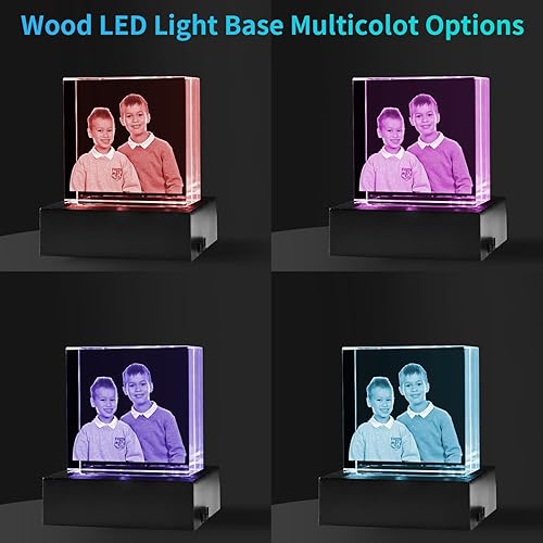 Miniatura 4 de Marco de cristal grabado con fotos cuadradas 3D, regalos personalizados en 3D para tus seres queridos, regalos únicos para bodas, compromisos,