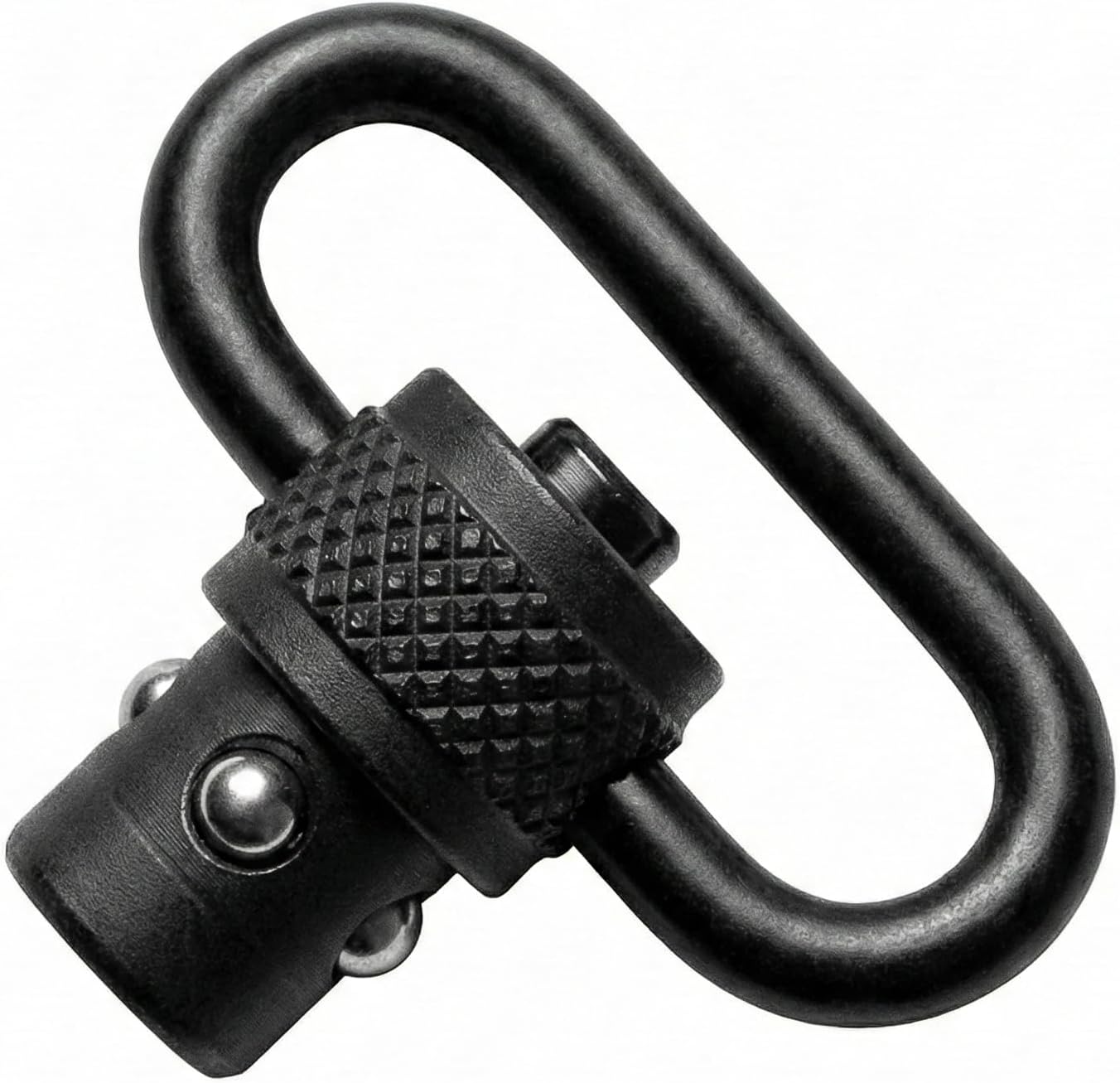 QD Sling Swivels - Heavy Duty Steel Push Button Quick Detach Sling Mounts & Adapters - Fits 1" & 1.25" Slings, HK Hooks & Paracord - Matte Black