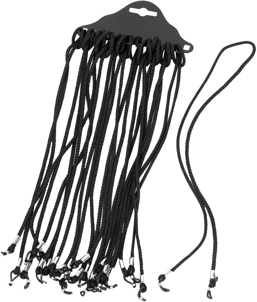 uxcell 12 Pcs Black Nylon Braided Neck Cord Glasses