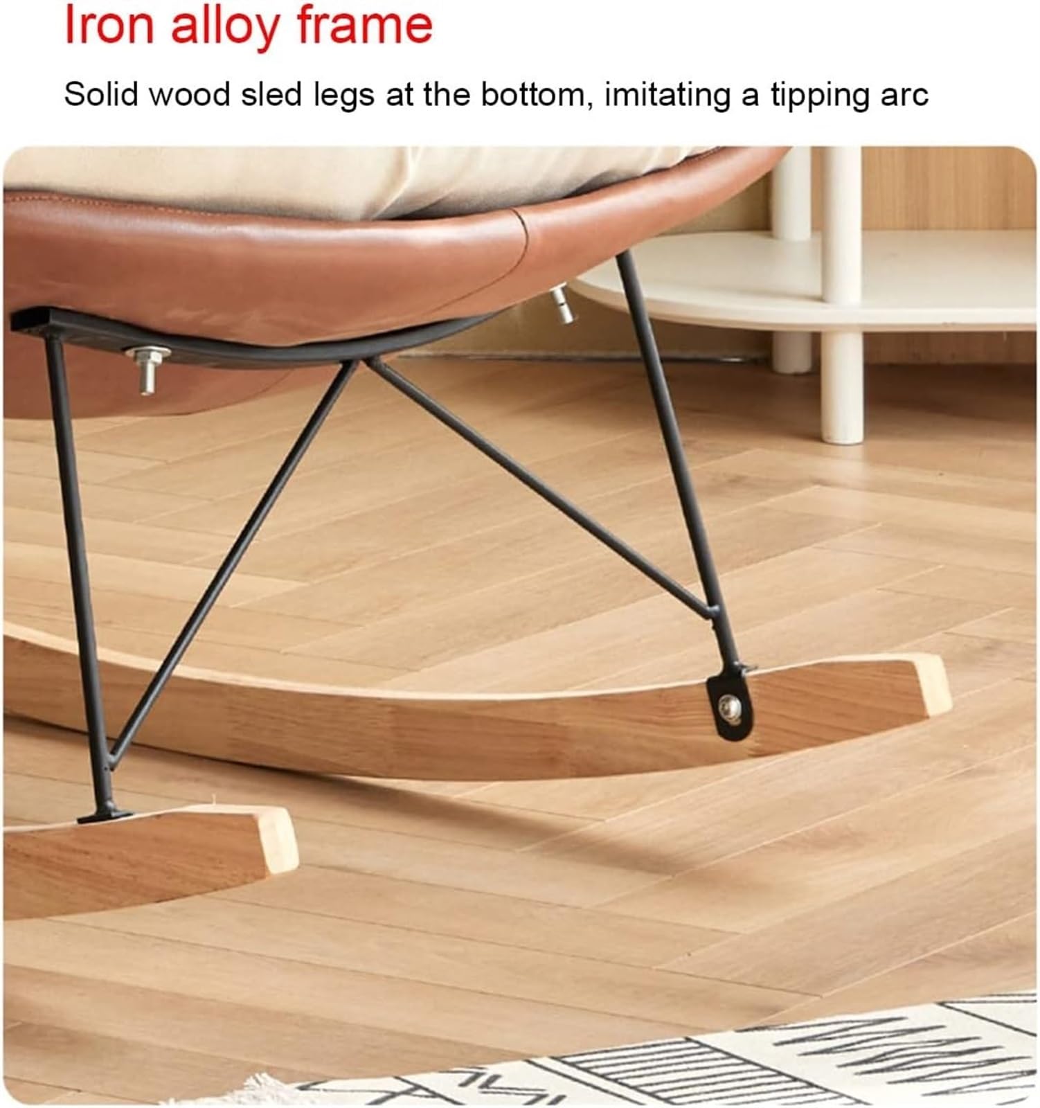 Gepolsterter Schaukelstuhl, bequemer Schaukelstuhl, moderner Wohnzimmerstuhl, Balcomy-Kinderzimmer-Schaukelstuhl mit Ottomane, Freizeit-Rocker-Segelflugzeug-Stuhl, gepolsterter Sofa-Stuhl, a