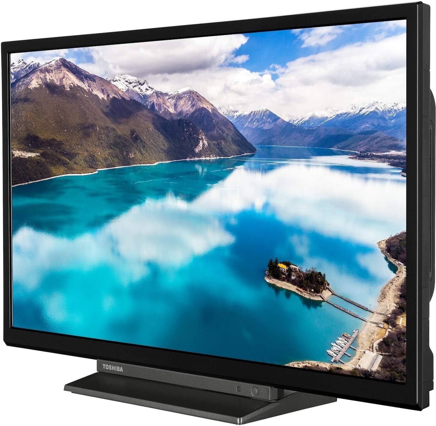 Toshiba 24WD3A63DB 24-Inch HD Ready Smart TV with Freeview Play and Built In DVD Player - Black/Silver (2019 Model)