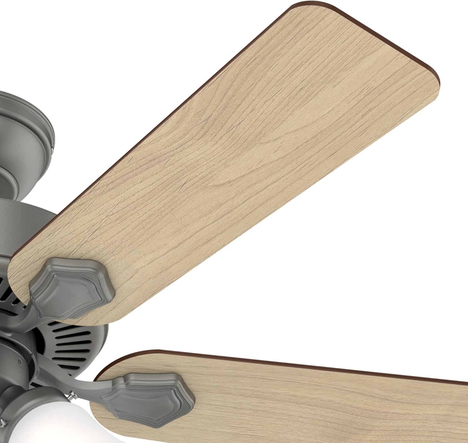Hunter Fan 44 inch Traditional Matte Silver Indoor Ceiling Fan with Light Kit and Pull Chain (Renewed)