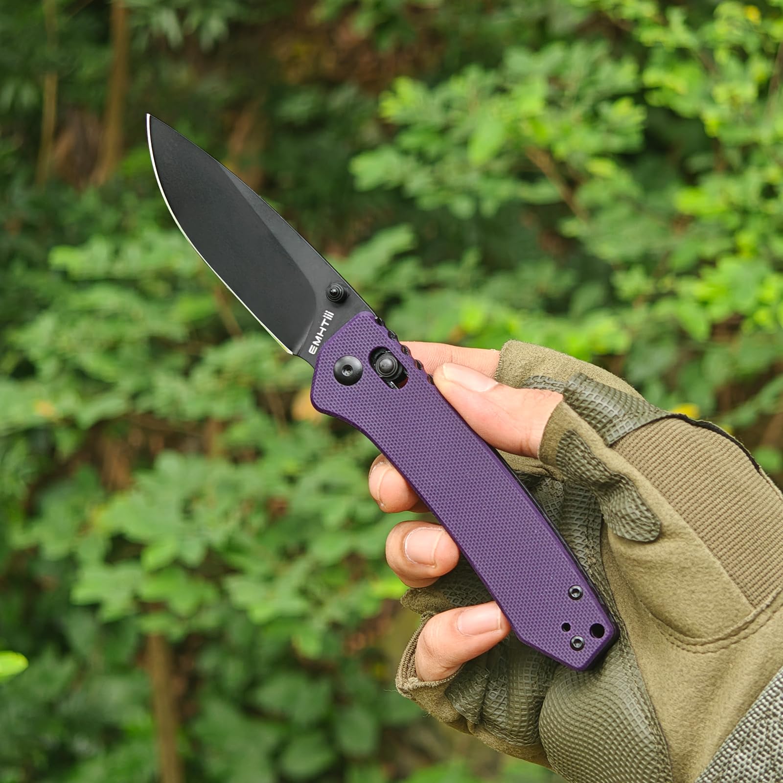 EMHTiii D2 Steel Folding Pocket Knife with Reversible Clip: 3.14