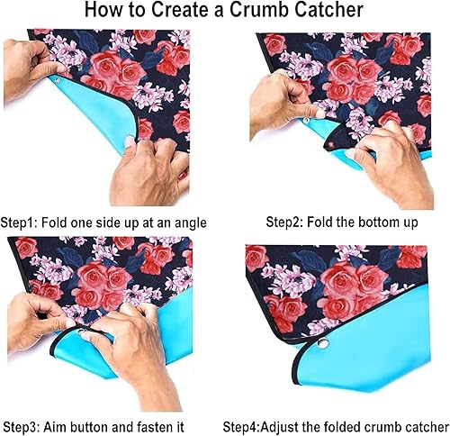 Miniatura 5 de CACTIYE Baberos impermeables para adultos para adultos que comen tela para ancianos mayores y discapacitados babero de felpa protectores de ropa