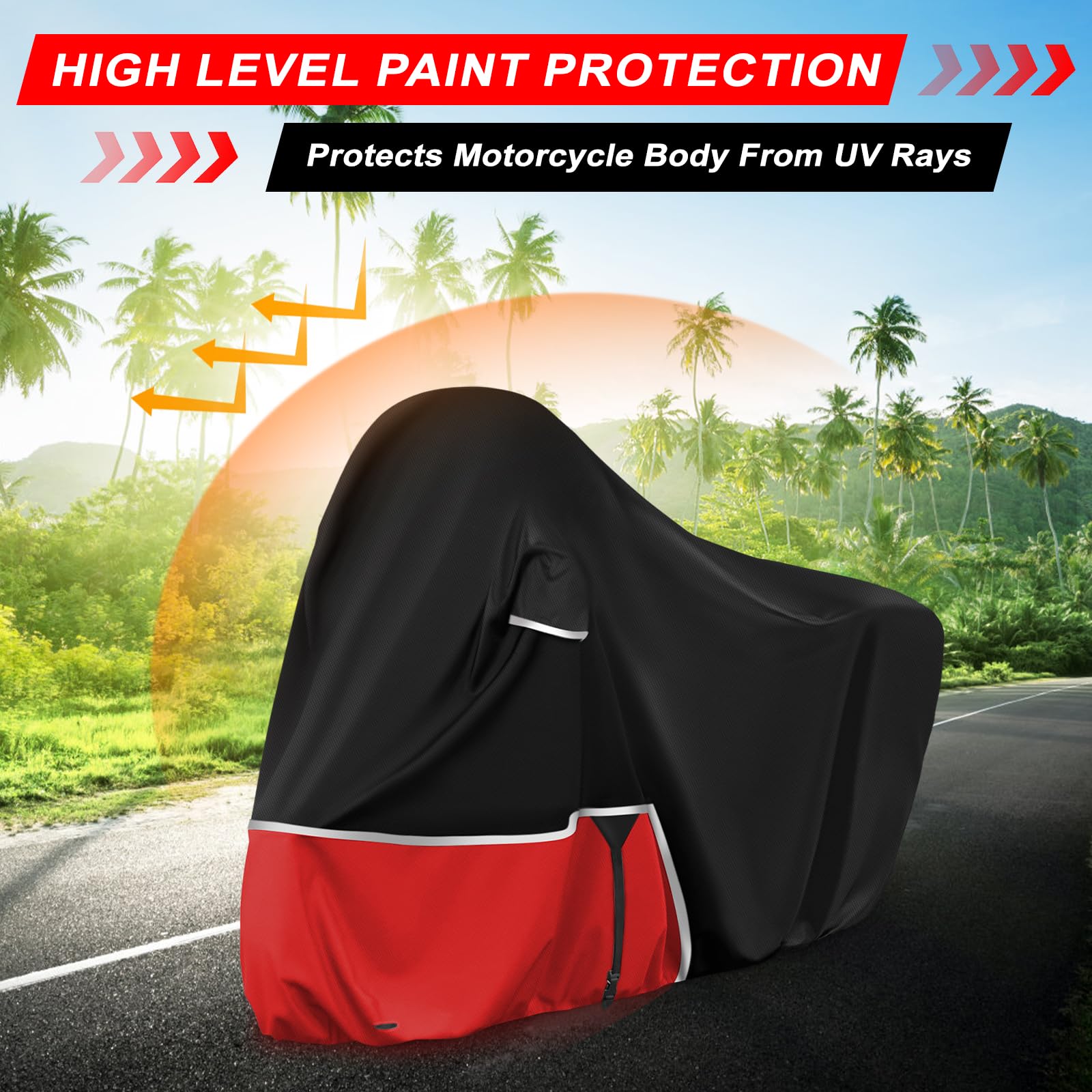 Funda para Moto para Piaggio Vespa GTV GTS GT60/125/200/250/300 (sin Maletero), Tela Oxford 420D Funda Moto Exterior Impermeable Funda Vespa 200 Vespa 125, Negro y Rojo