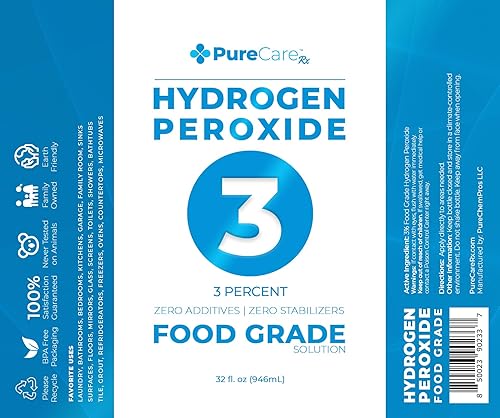 Miniatura 2 de PURECHEM PROS PureCareRx - Peróxido de hidrógeno al 3 por ciento - Peróxido de hidrógeno de grado alimenticio - Limpiador de peróxido de hidrógeno -