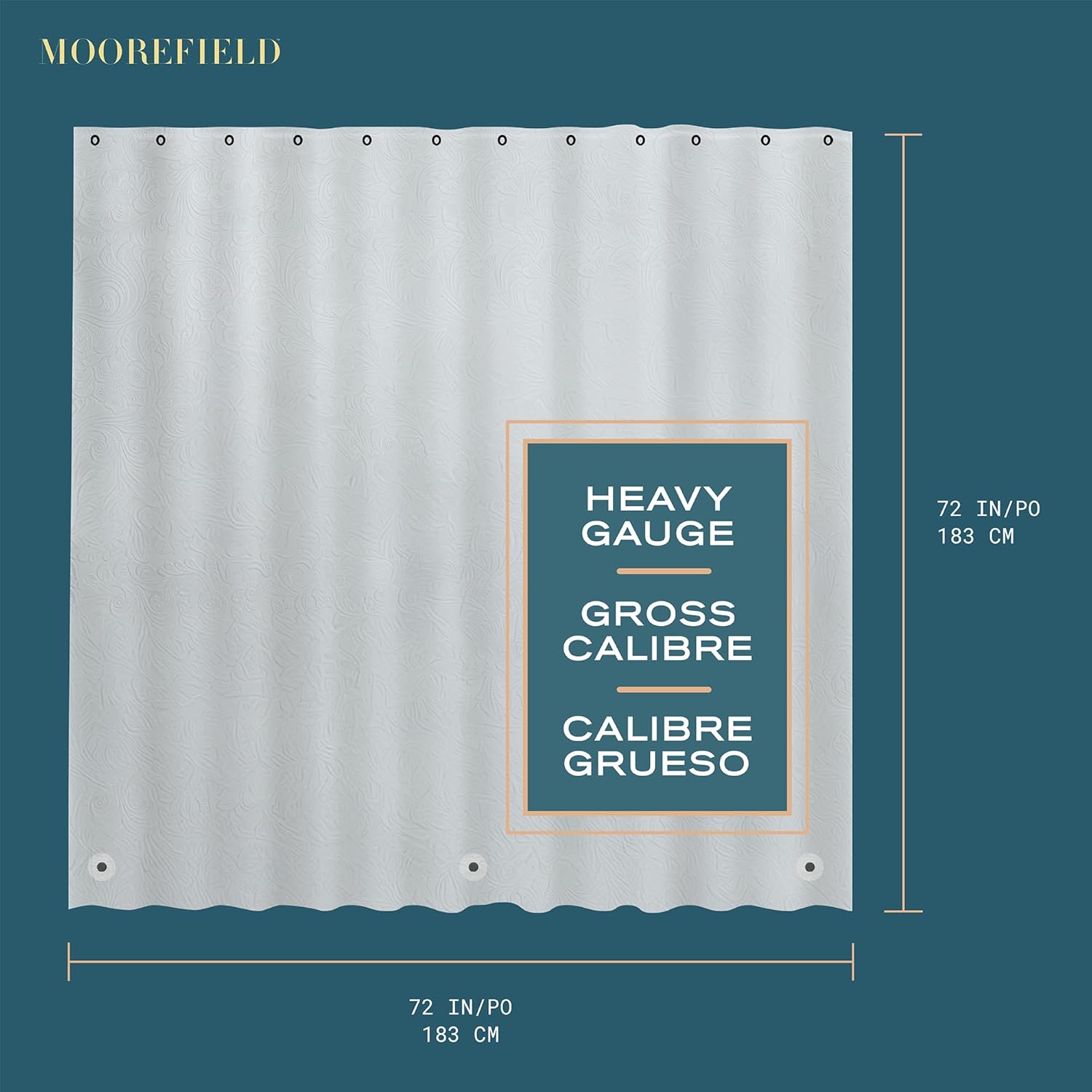 Shower Curtain Liner with Grommets | PEVA Bathroom Liner 72 x 72 | Waterproof, Durable, Easy to Clean, Heavy Duty Shower Curtain Liner with Magnetic Hem | Flower White