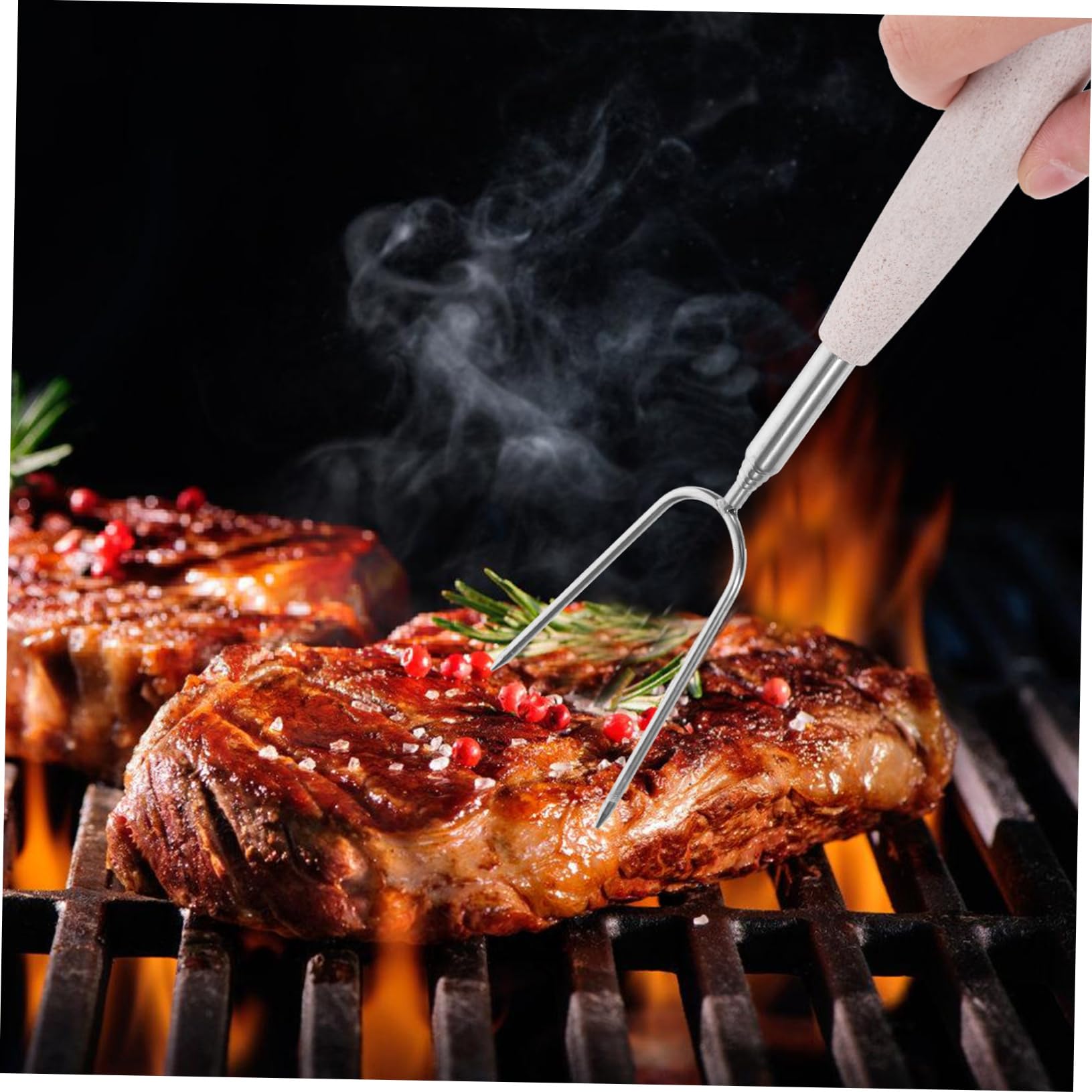 Amazon | PAMINGONO 2個不锈钢可 缩烧烤叉 フォーク ドア 用 肉