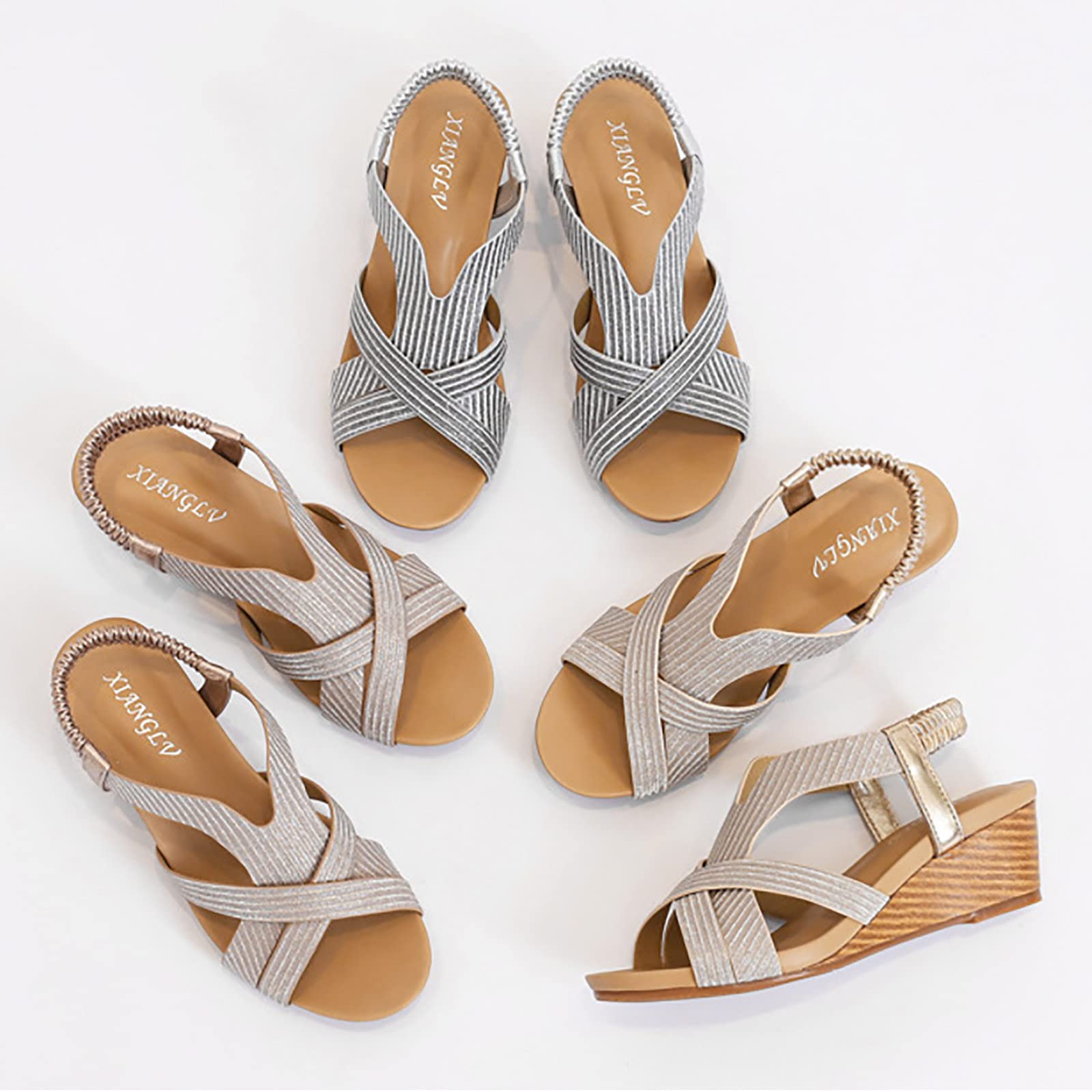 Sandalias Mujer Verano Planas Bohemio Cómodas De Con Punta Abierta Estilo Nacional Para Mujer, Romanas Tacón Pendiente Viaje Cuñas Cuña Ortopedicas Trekking Ancho Especial Pie Cavo