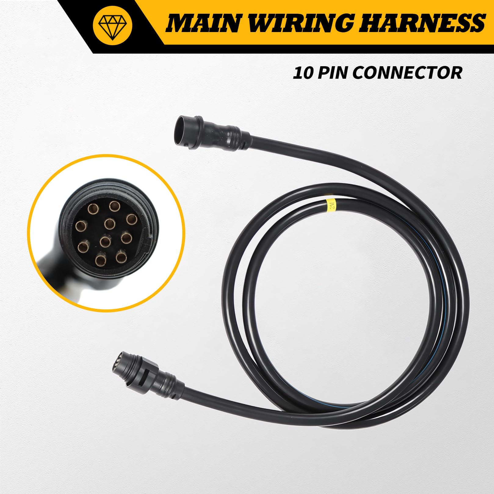 Extensión de arnés de cable principal de 10 pines de 6.6 pies, compatible con motor fueraborda 703, caja de control remoto 688-8258A-10