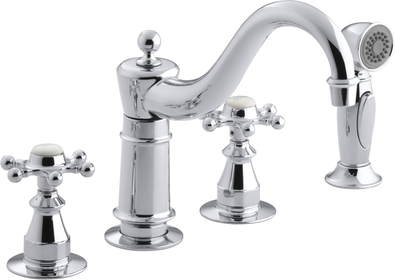 KOHLER K-158-3-CP Antique Kitchen Sink Faucet, Polished Chrome - Touch ...