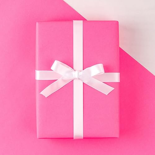 LeZakaa Rollo de papel de regalo rosa mate, papel fluorescente de color sólido neón para cumpleaños, San Valentín, día de la madre, vacaciones, 17